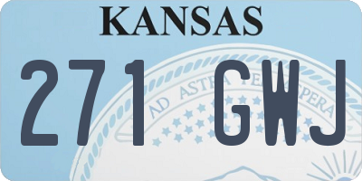 KS license plate 271GWJ