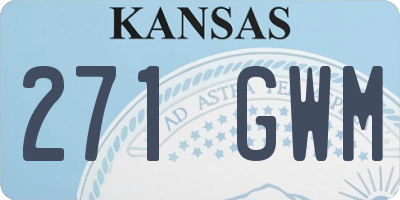 KS license plate 271GWM