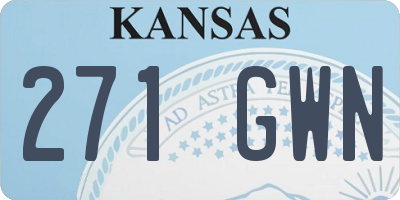 KS license plate 271GWN