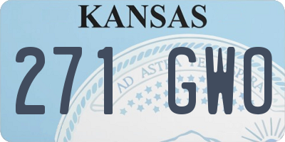 KS license plate 271GWO