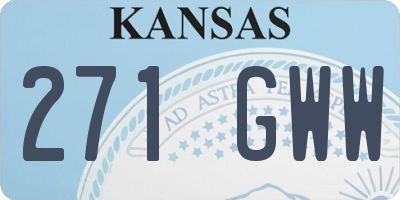 KS license plate 271GWW