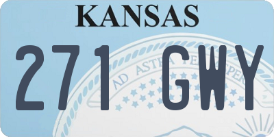 KS license plate 271GWY