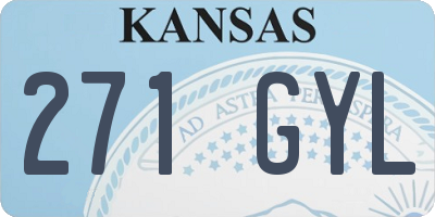 KS license plate 271GYL