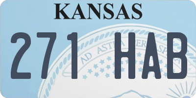KS license plate 271HAB