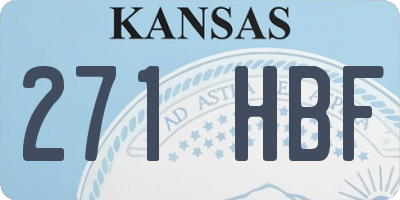 KS license plate 271HBF