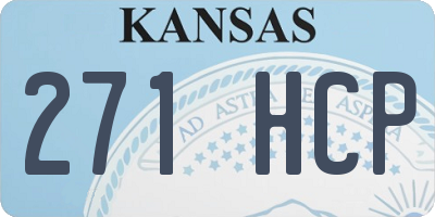 KS license plate 271HCP