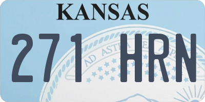 KS license plate 271HRN