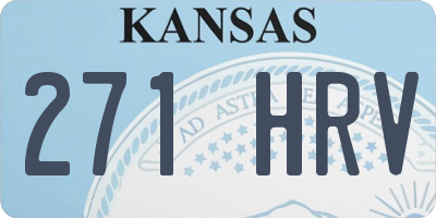 KS license plate 271HRV