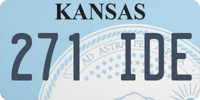 KS license plate 271IDE