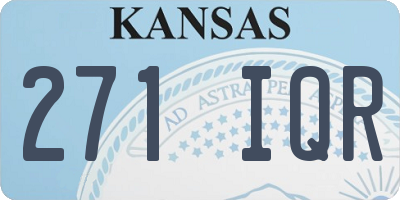 KS license plate 271IQR