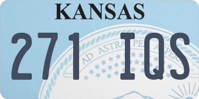 KS license plate 271IQS