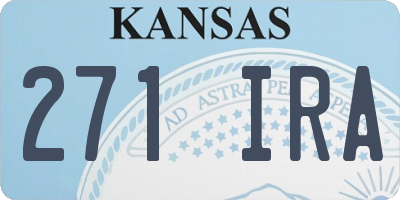 KS license plate 271IRA