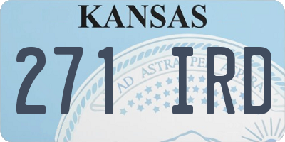 KS license plate 271IRD