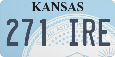 KS license plate 271IRE