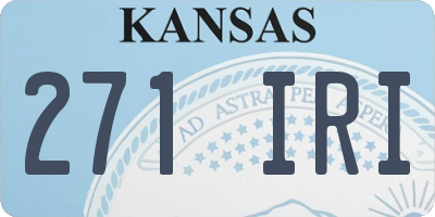 KS license plate 271IRI