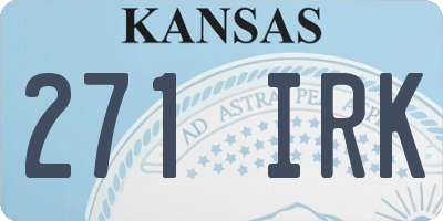 KS license plate 271IRK