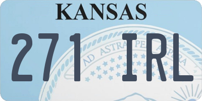 KS license plate 271IRL