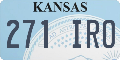 KS license plate 271IRO