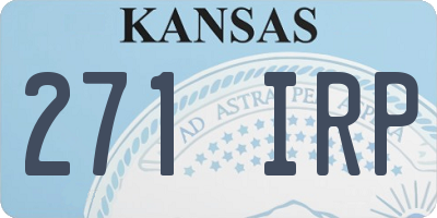 KS license plate 271IRP