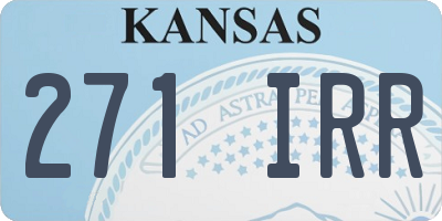 KS license plate 271IRR