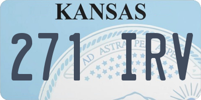 KS license plate 271IRV