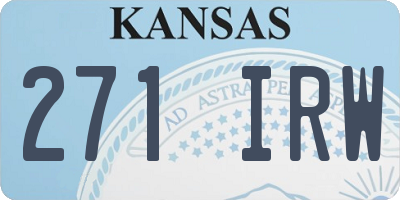 KS license plate 271IRW