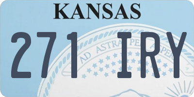 KS license plate 271IRY