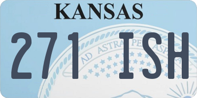 KS license plate 271ISH