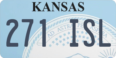 KS license plate 271ISL