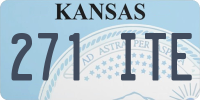 KS license plate 271ITE