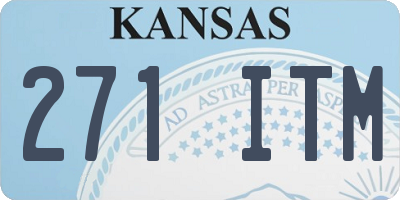 KS license plate 271ITM