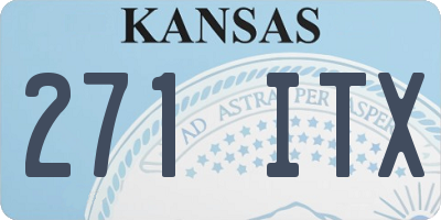 KS license plate 271ITX