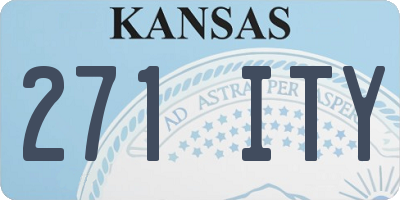 KS license plate 271ITY