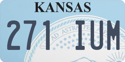 KS license plate 271IUM