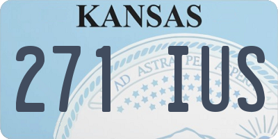 KS license plate 271IUS