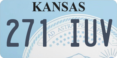 KS license plate 271IUV