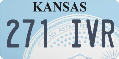 KS license plate 271IVR