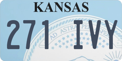 KS license plate 271IVY