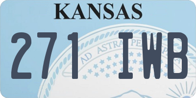KS license plate 271IWB