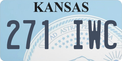 KS license plate 271IWC