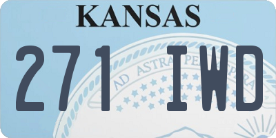 KS license plate 271IWD
