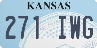 KS license plate 271IWG