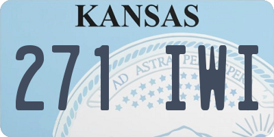 KS license plate 271IWI