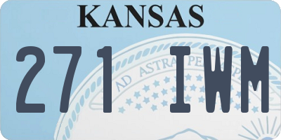 KS license plate 271IWM