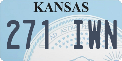KS license plate 271IWN