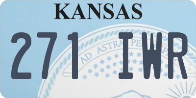 KS license plate 271IWR