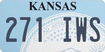 KS license plate 271IWS