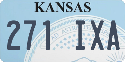 KS license plate 271IXA