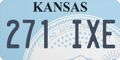 KS license plate 271IXE