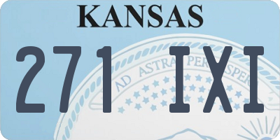 KS license plate 271IXI